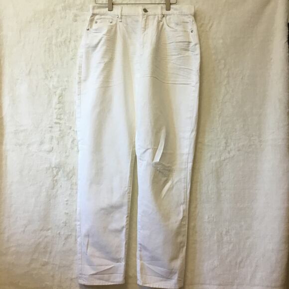 Loft White High Waist Boyfriend Jeans - Picture 1 of 15